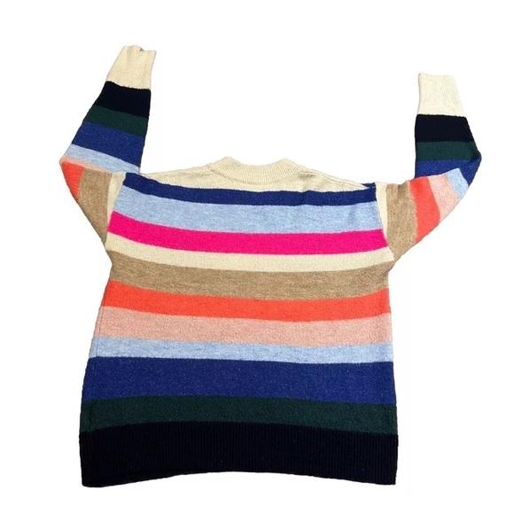 Gap Kids Girls Happy Stripe Rainbow Colorblock Sweater  Small - Picture 2 of 3